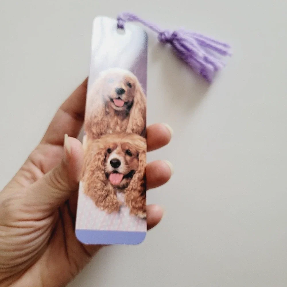 Vintage 80s Cocker Spaniel puppy dogs Bookmark Ron Kimball 1988, Photique H-1543
